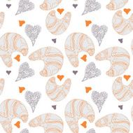 Seamless pattern with croissants