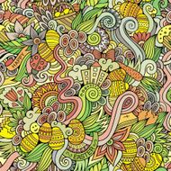 Easter doodles vector seamless pattern N2