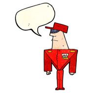 cartoon guard with speech bubble N4