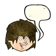 cartoon happy man with speech bubble N156