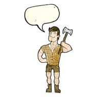 cartoon lumberjack with speech bubble N3