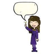 cartoon friendly witch girl with speech bubble N4