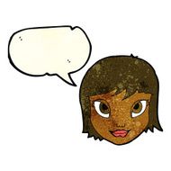 cartoon female face with speech bubble N49