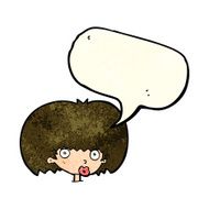 cartoon surprised woman with speech bubble N85