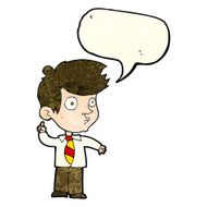 cartoon boy asking question with speech bubble N8