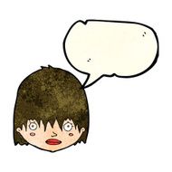 cartoon staring woman with speech bubble N18