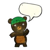 cute cartoon black bear with speech bubble N20