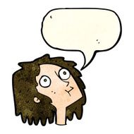cartoon staring woman with speech bubble N19