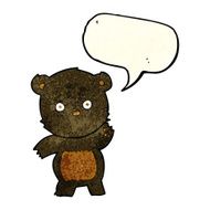 cute cartoon black bear with speech bubble N22