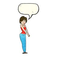 cartoon content woman with speech bubble N4