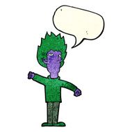 cartoon vampire man with speech bubble N44