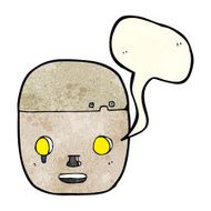 cartoon robot head with speech bubble N17