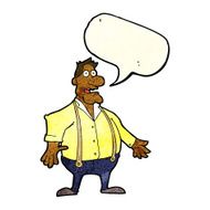 cartoon shocked man with speech bubble N38