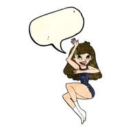 cartoon woman in lingerie with speech bubble N13