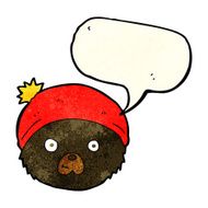 cartoon teddy bear face with speech bubble N3