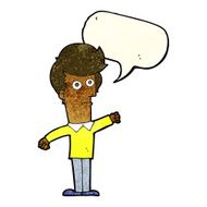 cartoon man punching with speech bubble N4