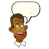 cartoon male face with speech bubble N7