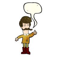 cartoon old man in poor clothes with speech bubble N3