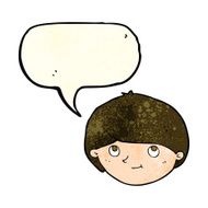 cartoon happy man with speech bubble N158