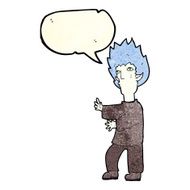 cartoon vampire man with speech bubble N45