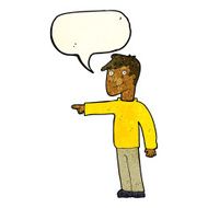 cartoon man pointing with speech bubble N68