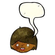 cartoon happy face with speech bubble N16