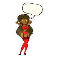 cartoon woman in lingerie with speech bubble N14