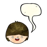 cartoon happy face with speech bubble N19