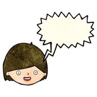 cartoon happy face with speech bubble N20