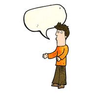 cartoon man explaining with speech bubble N6