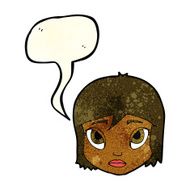 cartoon female face with speech bubble N51