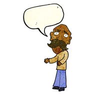 cartoon lonely old man with speech bubble N3