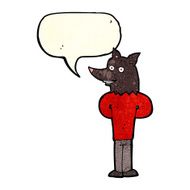 cartoon wolf man with speech bubble N13