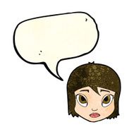 cartoon female face with speech bubble N52