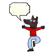 cartoon wolf man with speech bubble N14