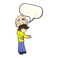 cartoon lonely old man with speech bubble N4
