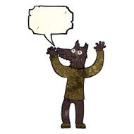 cartoon wolf man with speech bubble N15