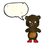 cartoon happy teddy bear in boots with speech bubble N3