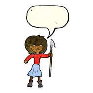 cartoon woman with harpoon speech bubble N3