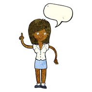 cartoon woman with idea speech bubble N94