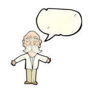 cartoon disappointed old man with speech bubble N4