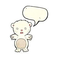 frightened polar bear cartoon with speech bubble N2