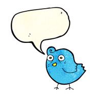 funny cartoon bird with speech bubble N47