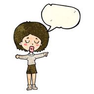 cartoon pointing woman with speech bubble N11