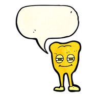 cartoon smiling tooth with speech bubble N3
