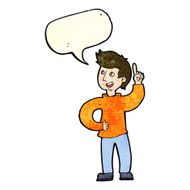cartoon man with idea speech bubble N41