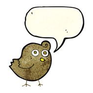 funny cartoon bird with speech bubble N48