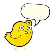 funny cartoon bird with speech bubble N49