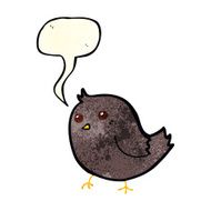 cartoon bird with speech bubble N108