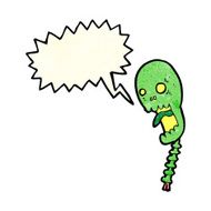 funny cartoon skull with speech bubble N8